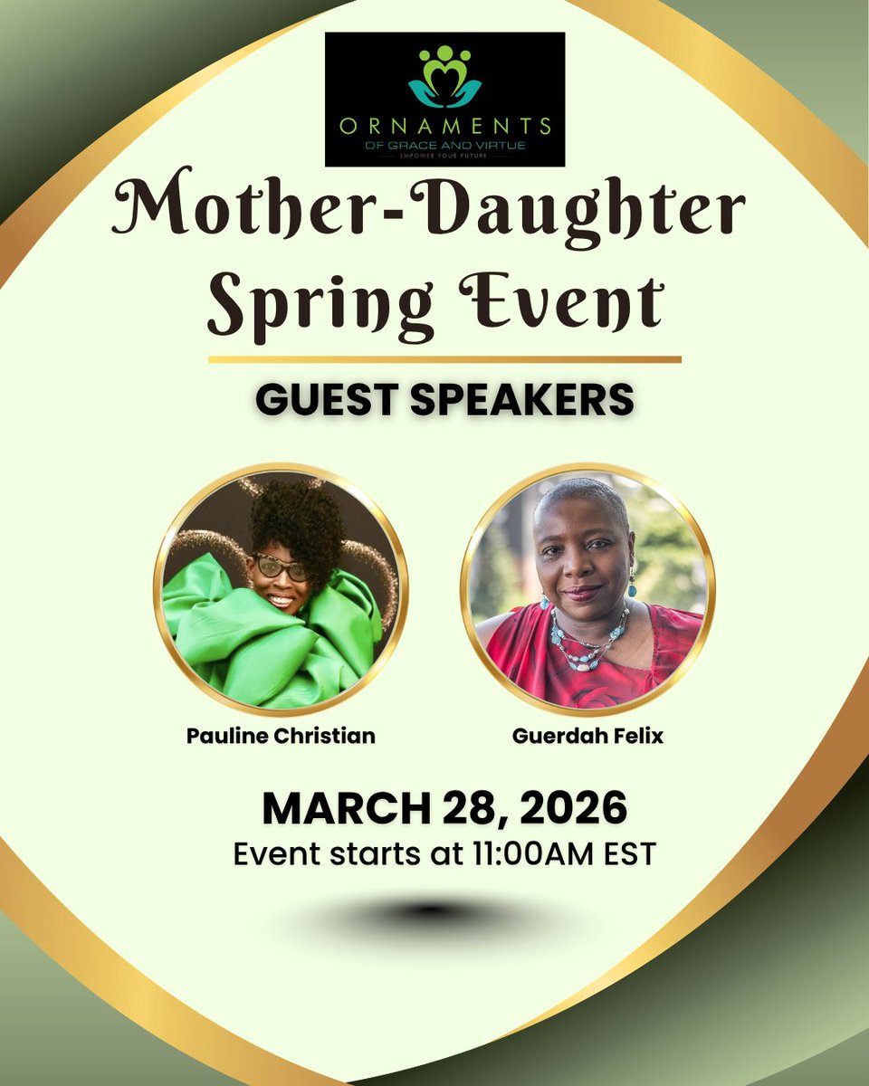 OGAVIntl's tweet photo. Mother–Daughter Spring Event happening tomorrow! No registration required. Just join us!

🗓 March 28, 2026
⏰ North America- 11 AM EST | UK- 4 PM GMT | Nigeria- 5 PM WAT

Optional sign-up for reminders:
Eventbrite: https://t.co/HpYej8Q5r8
OR
AllEvents: https://t.co/cICVZYEO5i https://t.co/5UVurdoe9Q