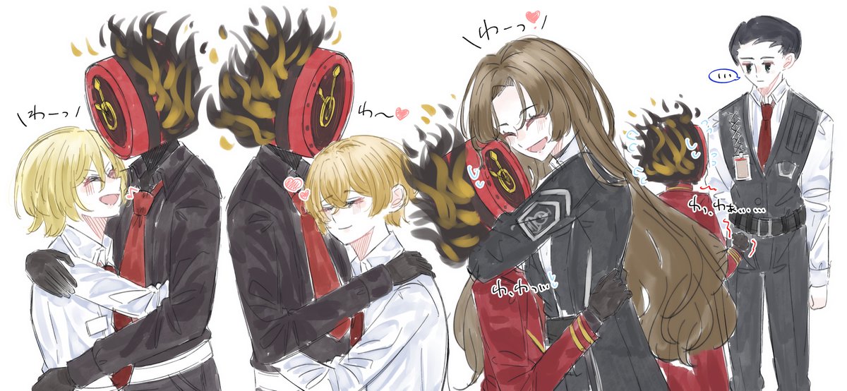 ハグする時に段階(?)踏まないと体格の差に混乱しそうだなっていうマジでどうでもいいらくがき