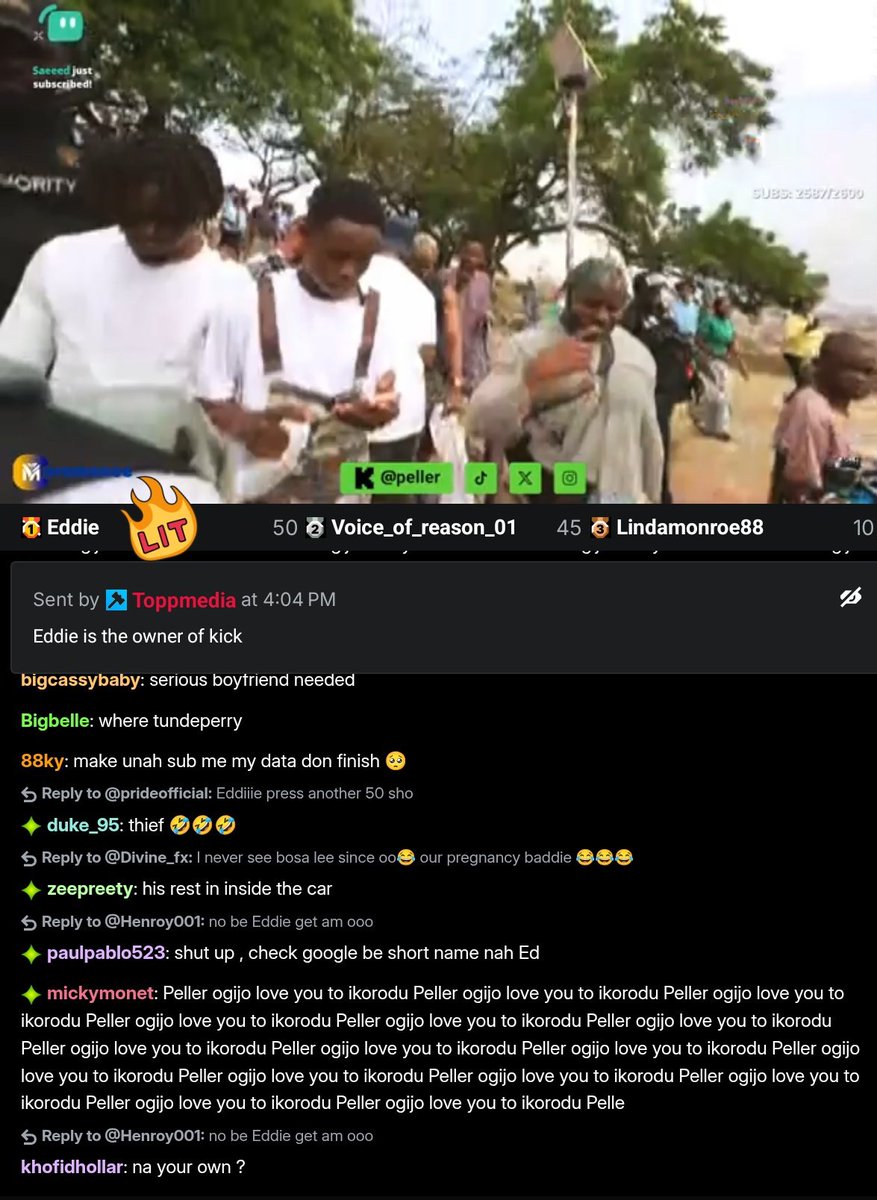 yusufu_rose's tweet photo. Kick founder ( Eddie ) gifted Peller 50 subs when you are doing well for an app https://t.co/id17umBWce