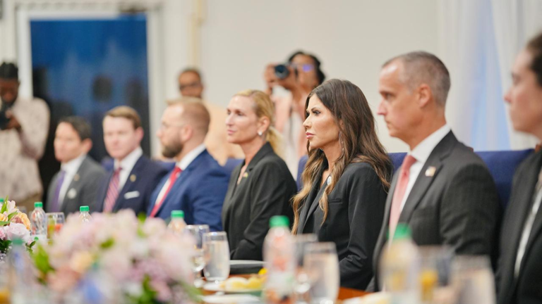 typocatCAv2's tweet image. Noem gets fired and goes on tour—then a photo meant for promotion unleashes a backlash that takes Corey Lewandowski down

Photos from a meeting in Guyana ... on March 24 quickly circulated online, showing Corey Lewandowski seated near her during official discussions,...
1/2