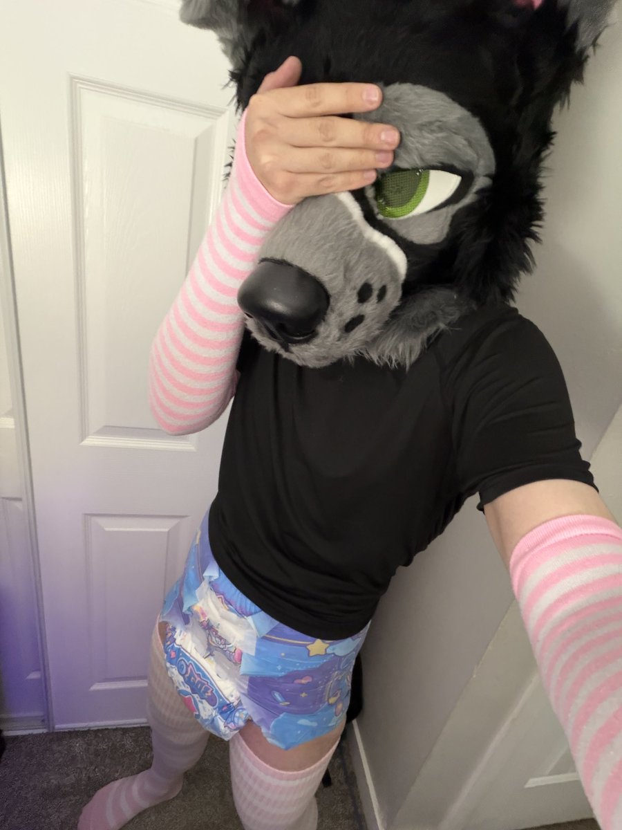 DatPaddedCollie's tweet photo. Happy Big Diaper Friday Everyone! This shy puppy hopes It’s a Very Soggy Day for you 😊 https://t.co/gw04D72t4k