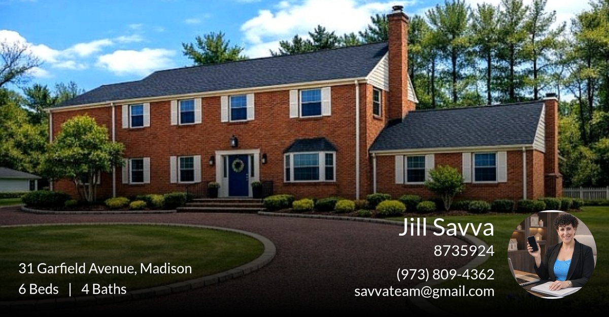 Savvateam's tweet photo. Elegant Home For Sale

Jill Savva Broker Associate
C21 Cedarcrest RE
973-809-4362
savvateam@gmail.com
https://t.co/x6JSvX7S3X
#CaldwellNJ
#MontclairNJRealtor
#VeronaNJRealtor
#WestCaldwellNJ
#NorthJerseyRealtor
#WestEssexRealtor https://t.co/mB8DfQkWnP https://t.co/V3T6mJ5idL