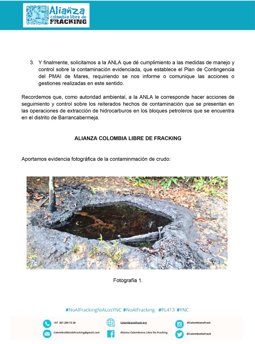 Alianza Colombia Libre De Fracking #SinYNC tweet media