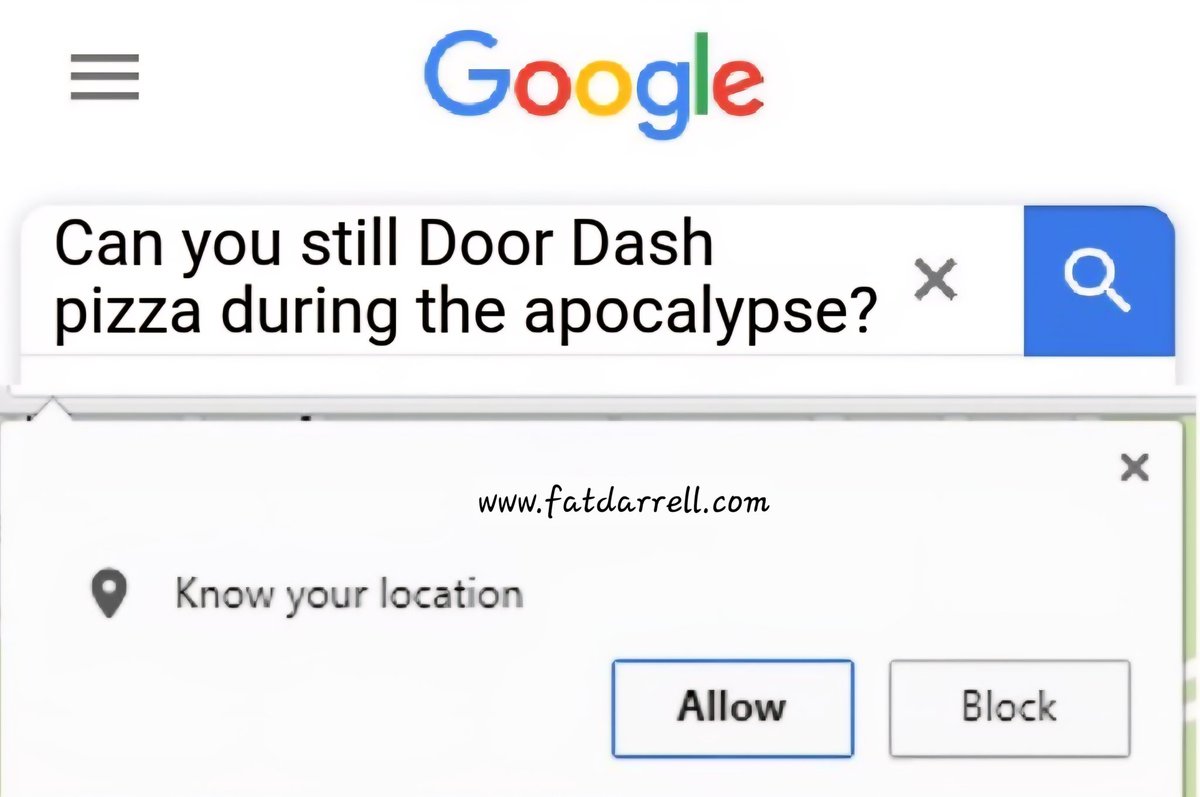 No, seriously... 🤔 <a href="/DoorDash_Help/">DoorDash Help</a> 🍕 
<a href="/UberEats/">Uber Eats</a> 
<a href="/Grubhub_Care/">Grubhub Care</a> 
#pizza