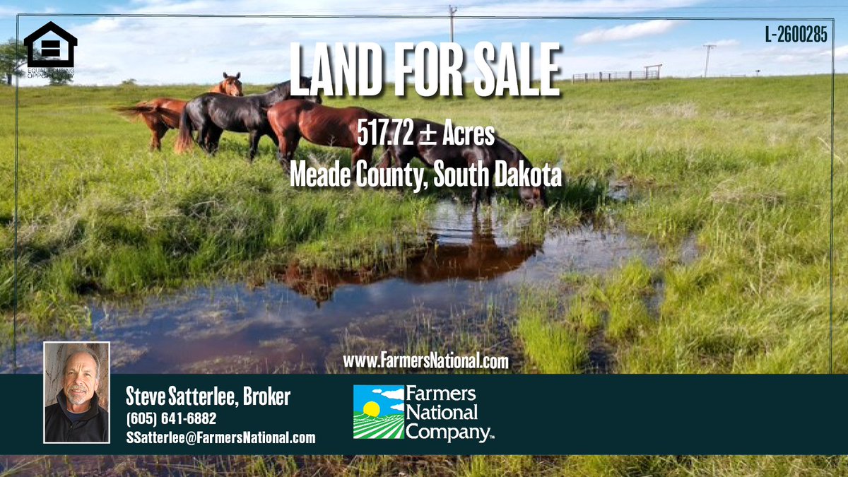 FarmersNational's tweet image. #Land For Sale!
517.72 acres in Meade County, #SouthDakota.

One of the nicest #ranch properties ever offered in this area. Well-kept property with a nice house and good #outbuildings. About 1 hour from Sturgis and 1.5 hours to Rapid City.

🔗farmersnational.com/real-estate/pr…