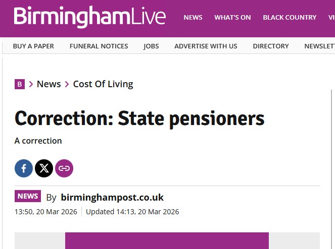 pressgazette's tweet photo. Reach website Birmingham Live published a “significantly misleading” headline about the state pension age, press regulator IPSO has found.

It is the fourth Birmingham Live headline to have been ruled misleading by IPSO in just over a year https://t.co/H2KnTAEwUA