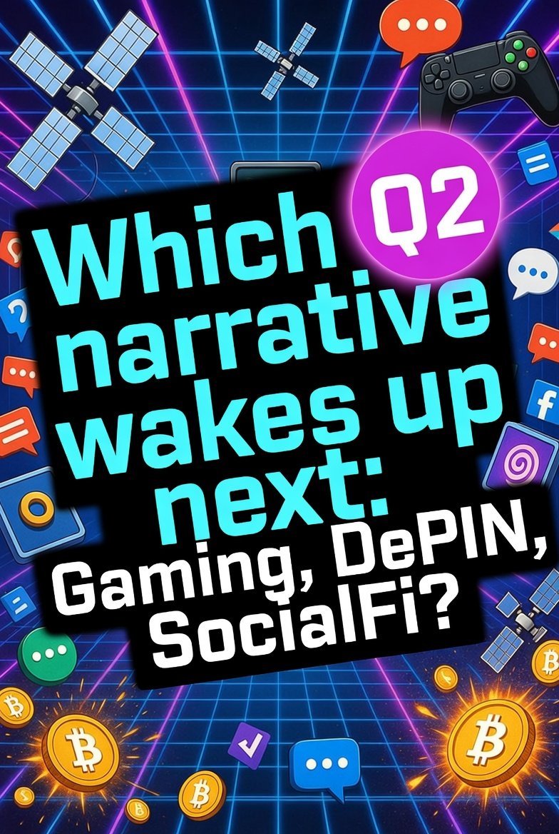 CryptoThro's tweet image. New meta loading… which narrative is still sleeping but about to wake up in Q2⁉️#Gaming, #DePIN, #SocialFi, #Memecoin #Altcoin, or something else?

Pick one + name a project. Tag a friend who needs to see this!