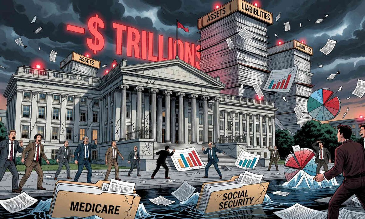 apanalis's tweet image. El Tesoro declara a 🇺🇸EEUU insolvente.                              
  🔴Las cifras: 6,06 Billones de $$ en activos totales frente a 47,78 Billones de $$ en pasivos totales al 30/09 2025.
 #Depresión #Colapso #caos #300YCycle #RESET
🔴Si Estados Unidos entra en insolvencia