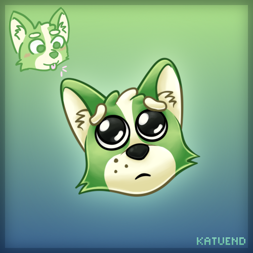 katuend's tweet photo. An emote commission for GreenCorgiQueen, featuring their lil corgi and 🥺!
What a fun little friend to draw! https://t.co/vHe6NmNxj4