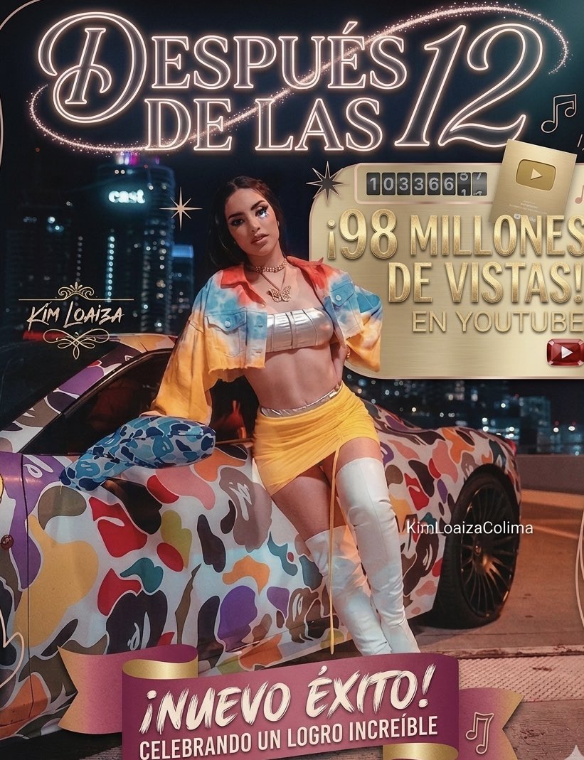 KimLoaizaColima's tweet photo. Después de las 12 De Ovi X Kim Loaiza acaba de pasar la cifra de 98Millones de vistas en Youtube es su 5ta Colaboración en llegar a dicha cifra y su 10ma canción en General. https://t.co/MjRP6N1mAV