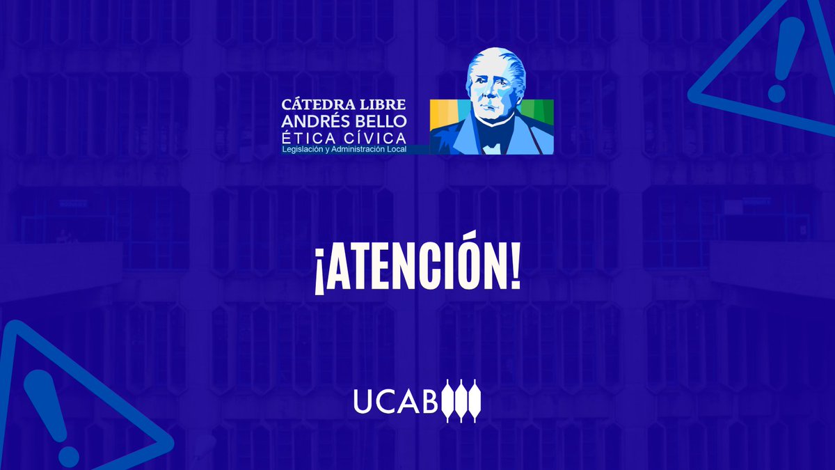 enlaucab's tweet photo. Informamos que personas ajenas a la Cátedra Libre Andrés Bello de Ética Cívica en la Legislación y la Administración Local #UCAB están intentando suplantar nuestra identidad para ofrecer cursos no autorizados y solicitar información.

Por su seguridad, tenga en cuenta que no realizamos llamadas para solicitar datos sensibles ni procesar inscripciones, no le pediremos códigos de verificación enviados por SMS o WhatsApp (si se los piden, es un intento de robo de cuenta).

Asimismo, evite hacer clic en enlaces externos que reciba de números desconocidos y no olvide que toda la información oficial se comparte exclusivamente por canales institucionales