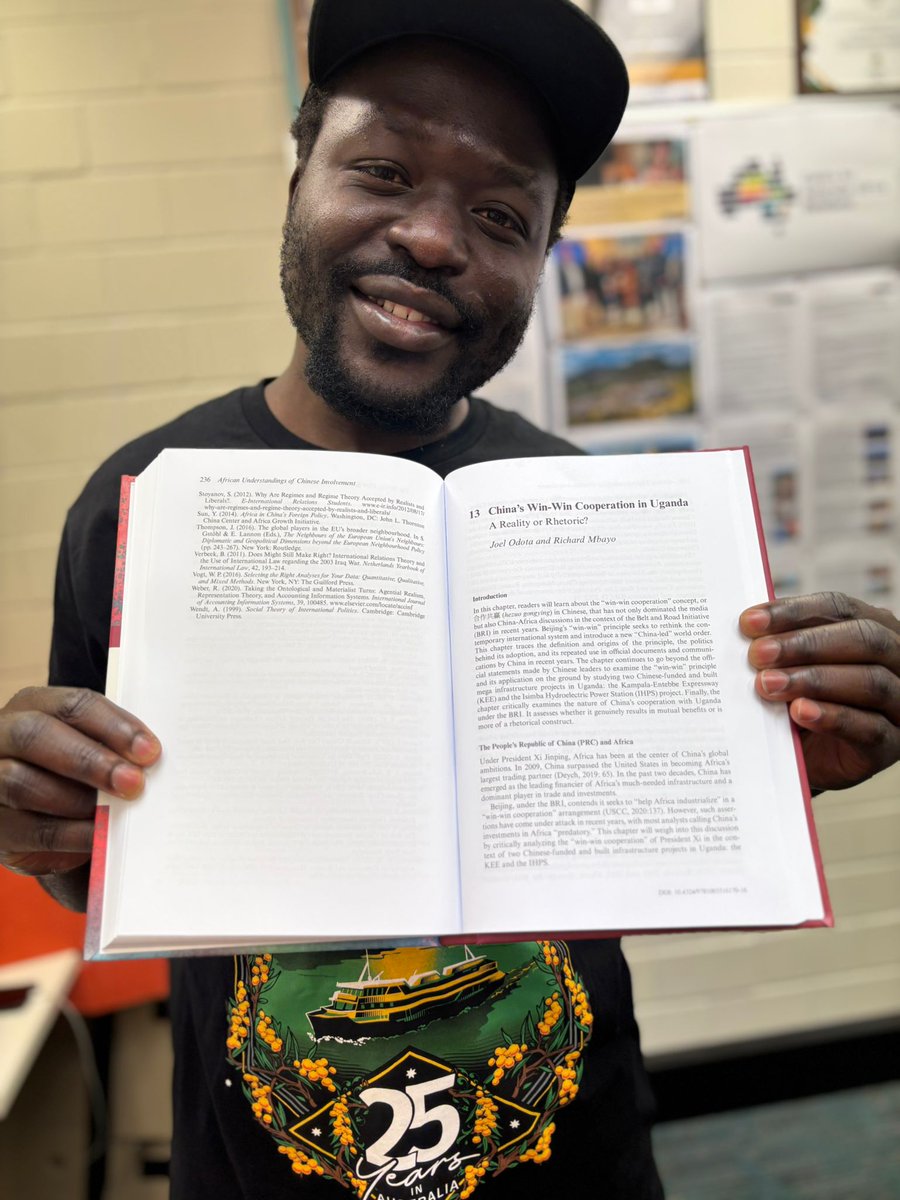 china_uganda's tweet photo. Congratulations, @odotajoel &amp; @RichardMbayo, on having your chapter, "China's win-win cooperation in Uganda- a reality or rhetoric," published in Sabella O. Abidde &amp; Dramane G. Thiombiano (eds.), published by @routledgebooks.  
#Africa 
#China 
#BRI 
#WinWinCooperation 
#Uganda https://t.co/lGCezTAyS8