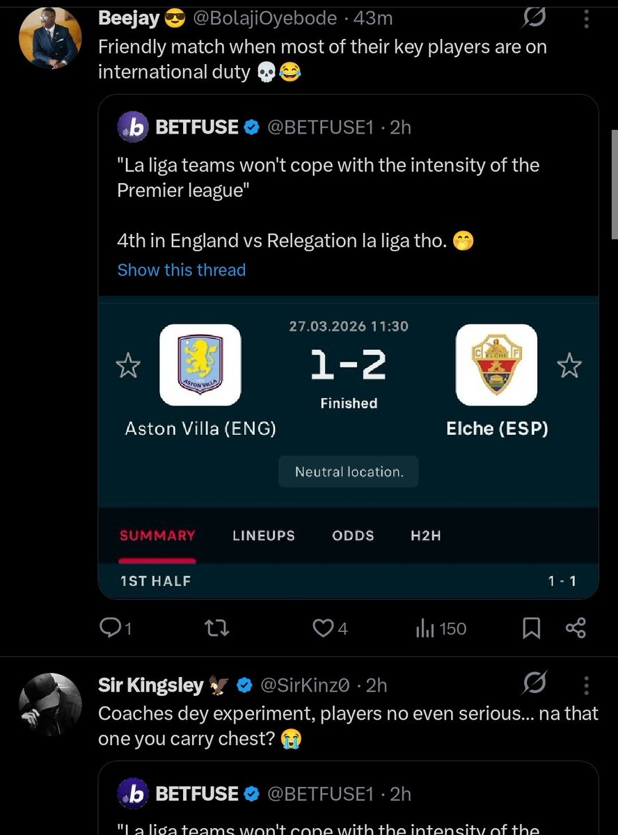 EPL vs la liga.. Left is before the game, right is after the game. Our ...