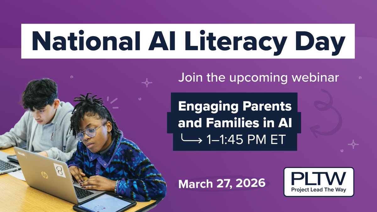 PLTWorg's tweet image. AI literacy is a community effort.
Learn how to engage families: bit.ly/4bBEFbn

#AILiteracyDay #K12