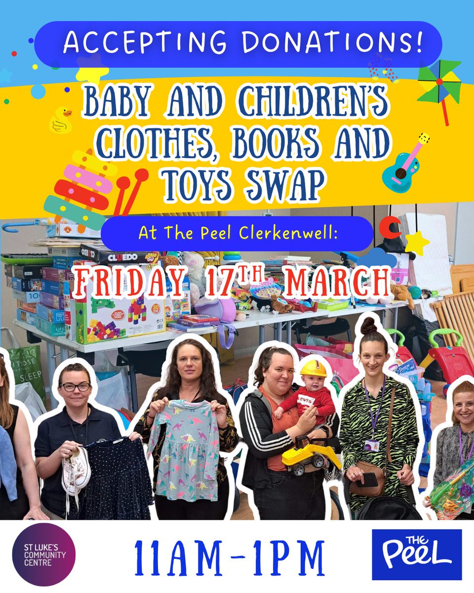 StLukesTrust's tweet image. We are accepting items for our Baby Item Swap with The Peel!😁 Drop off you pre-loved baby clothes, toys, books and more so they can go to other homes🥰

#baby #item #swap #donations
