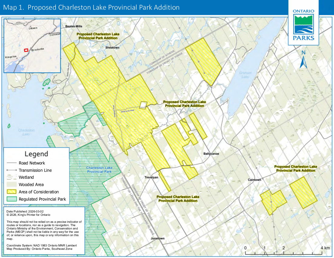 Opportunity to Comment: Proposed Expansion of Charleston Lake Provincial Park