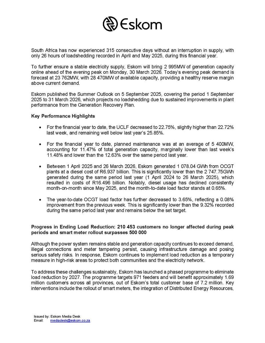 Eskom Hld SOC Ltd tweet media