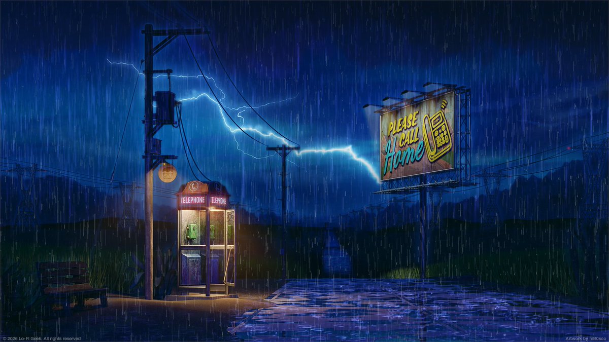 mB0sco's tweet photo. Please call home ☎️
~~~ 
Exclusive artwork for Lo-Fi Geek Youtube channel. https://t.co/MD6quWsg1i