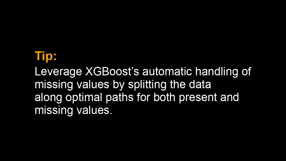 XGBoostAwesome's tweet photo. Tip: Leverage XGBoost’s automatic handling of missing values by splitting the data along optimal paths for both present and missing values.
#XGBoost #DataScience #MachineLearning https://t.co/RKDWT7Yn8K
