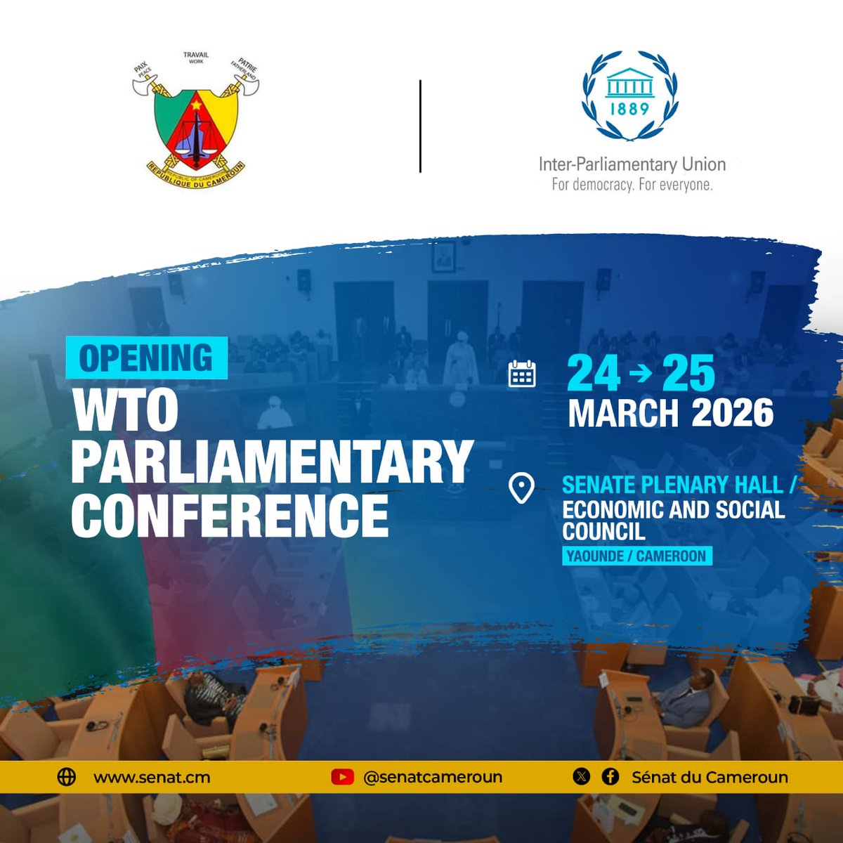 IPUparliament's tweet image. The IPU’s Parliamentary Conference @WTO in #Cameroon🇨🇲 has concluded ahead of #MC14. MPs from all regions called for bold WTO reform, a roadmap for change &amp;amp; stronger parliamentary action on inclusive trade @Europarl_EN @berndlange
Read more 📑
🔗ipu.org/WTOreform
#MC14