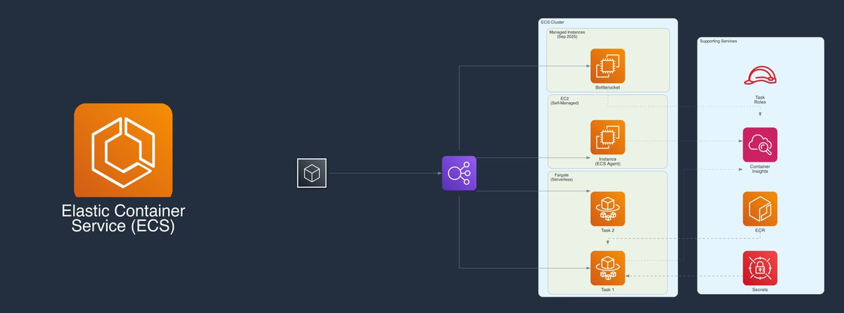RDarrylR's tweet image. In a recent blog, I wrote up everything I've learned building with Amazon Elastic Container Service (#ECS) - the service I default to for running containers on #AWS.

This covers the practical stuff: how the compute options compare, what networking mode to use, how deployments