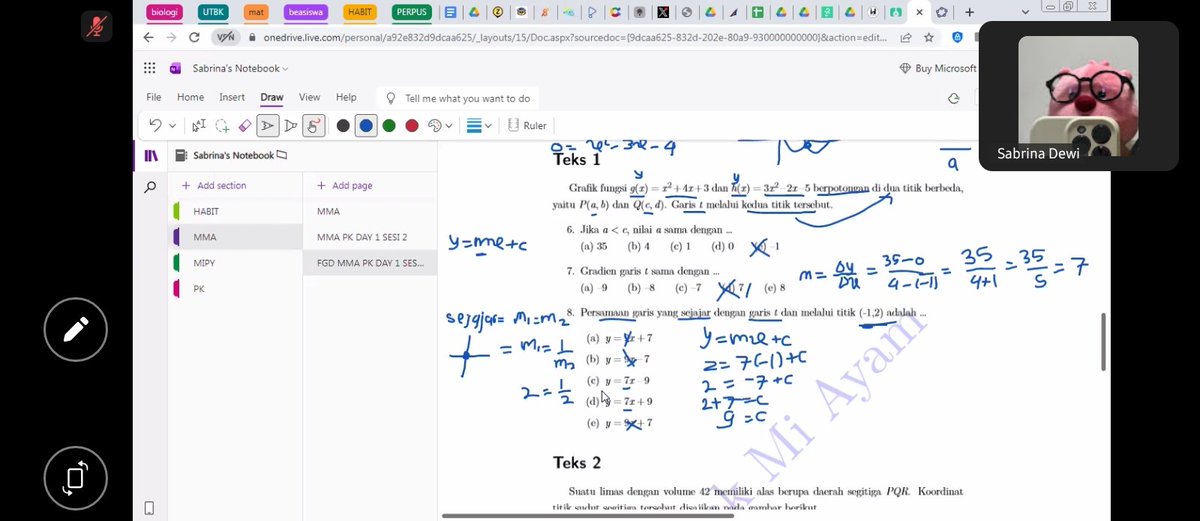 univierk's tweet image. HYYY HARI INI PK!!! 😆😆 seru bgt walau aku udah rada rada ngantuk tadi tapi penjelasannya masih cukup aku mengerti sampe akhir heheheh. terima kasih untuk mentor tudeyy kak @sabinverse &amp;amp; king @Nathlaavy 

+ foto oret"an buku MMA aku yg sgt berantakan wkwkwk

#FGDMMA26 #PROGRESS