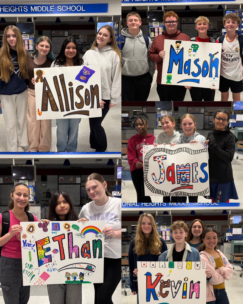 CHeightsMiddle's tweet photo. This week our amazing NJHS students at Colonial Heights Middle School put their hearts into creating the sweetest signs for our athletes participating in the upcoming Little Feet Meet this April 💙✨ https://t.co/NYOeKXUhpu