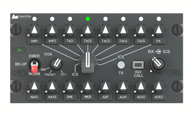 CAeroconnect's tweet photo. Canyon's DACS: Built for tactical missions.

Engineered for harsh environments, the Digital Audio Control System delivers clear comms, flexible architecture, removable ACP labels &amp; NVG compatibility.

🔗 https://t.co/vpG9cGhXhR 
 #DACS #CanyonAeroConnect #TacticalOps #Reliability https://t.co/9i514DbzCX