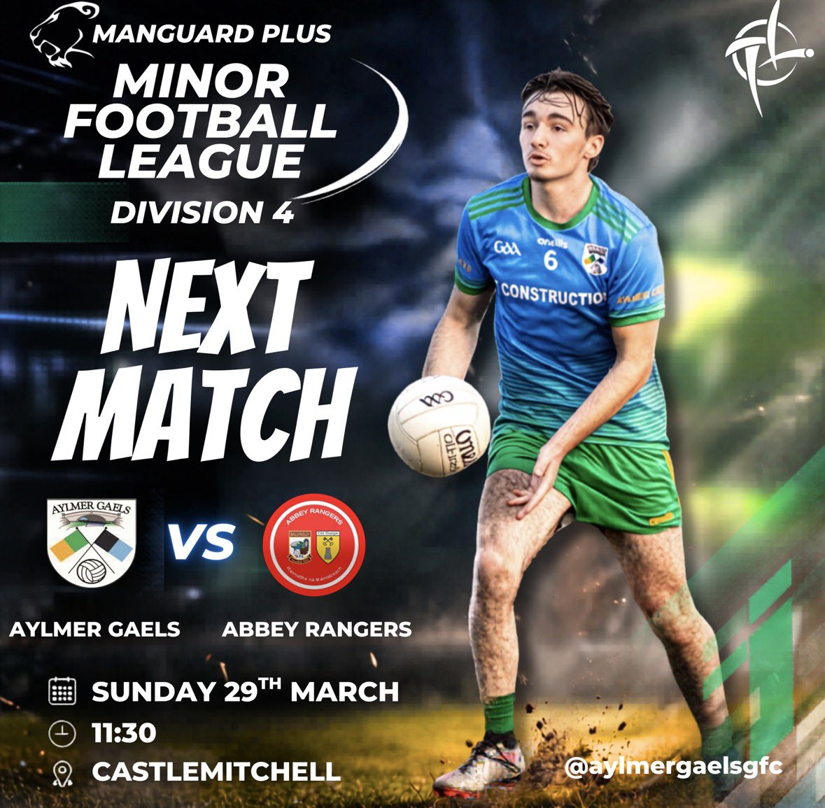 Up next for our minor team is Abbey Rangers this Sunday morning at 11:30 in Castlemitchell. It’s been a mixed campaign so far, but with a number of players returning from injury, there’s plenty to be optimistic about

Best of luck to the team and mentors 🔵🟢