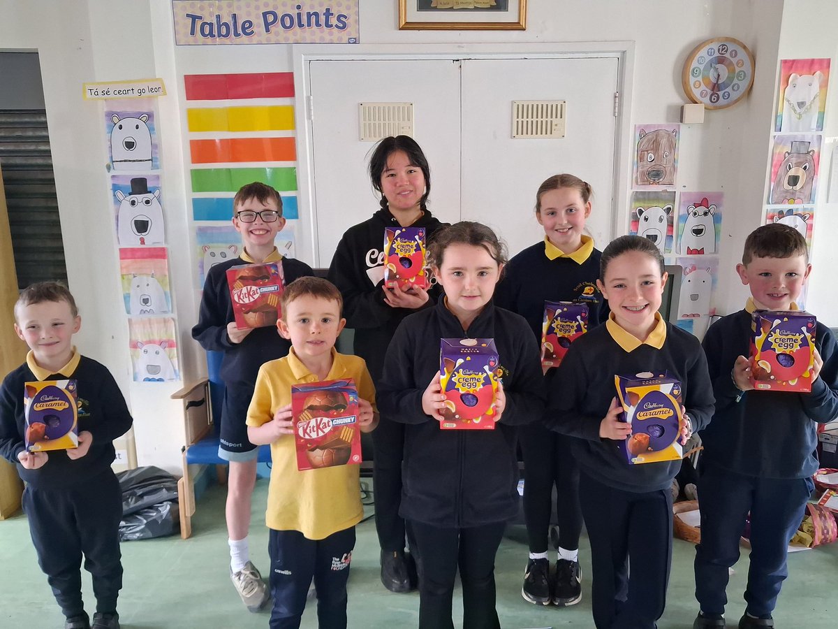 scoilcc86's tweet photo. Well done to our winners of the Easter draw today who received their Easter Eggs. https://t.co/jdzKtYq8be