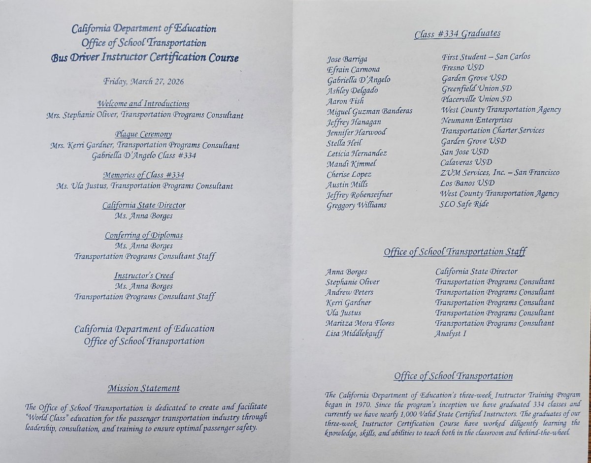 CDE Office of School Transportation tweet media