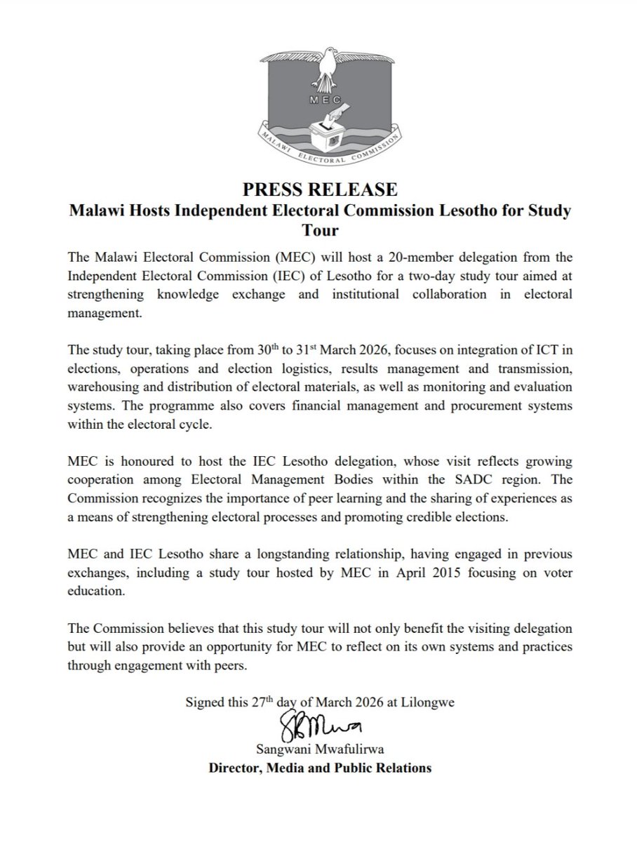 Malawi Electoral Commission tweet media