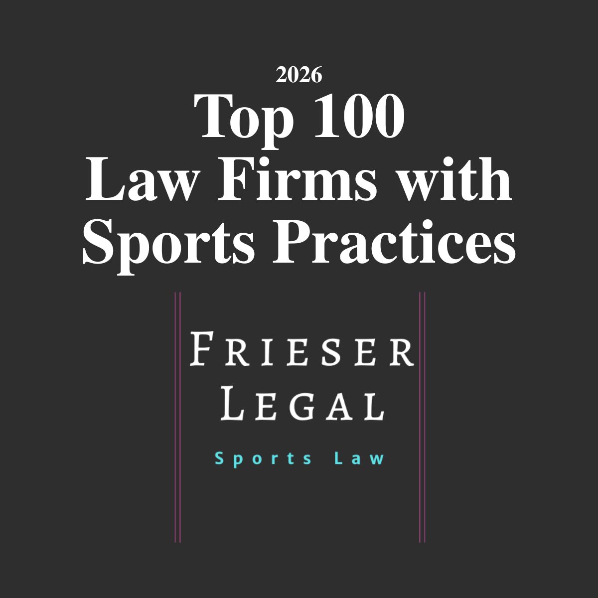 FrieserLegal's tweet photo. Frieser Legal has been named to @SportsLawExpert's (Hackney Publications) list of Top 100 Law Firms with Sports Practices.

The list is published to provide the sports industry with "a guidebook to the top 100 law firms with an exemplary sports law practice." https://t.co/IBseTmmiNw