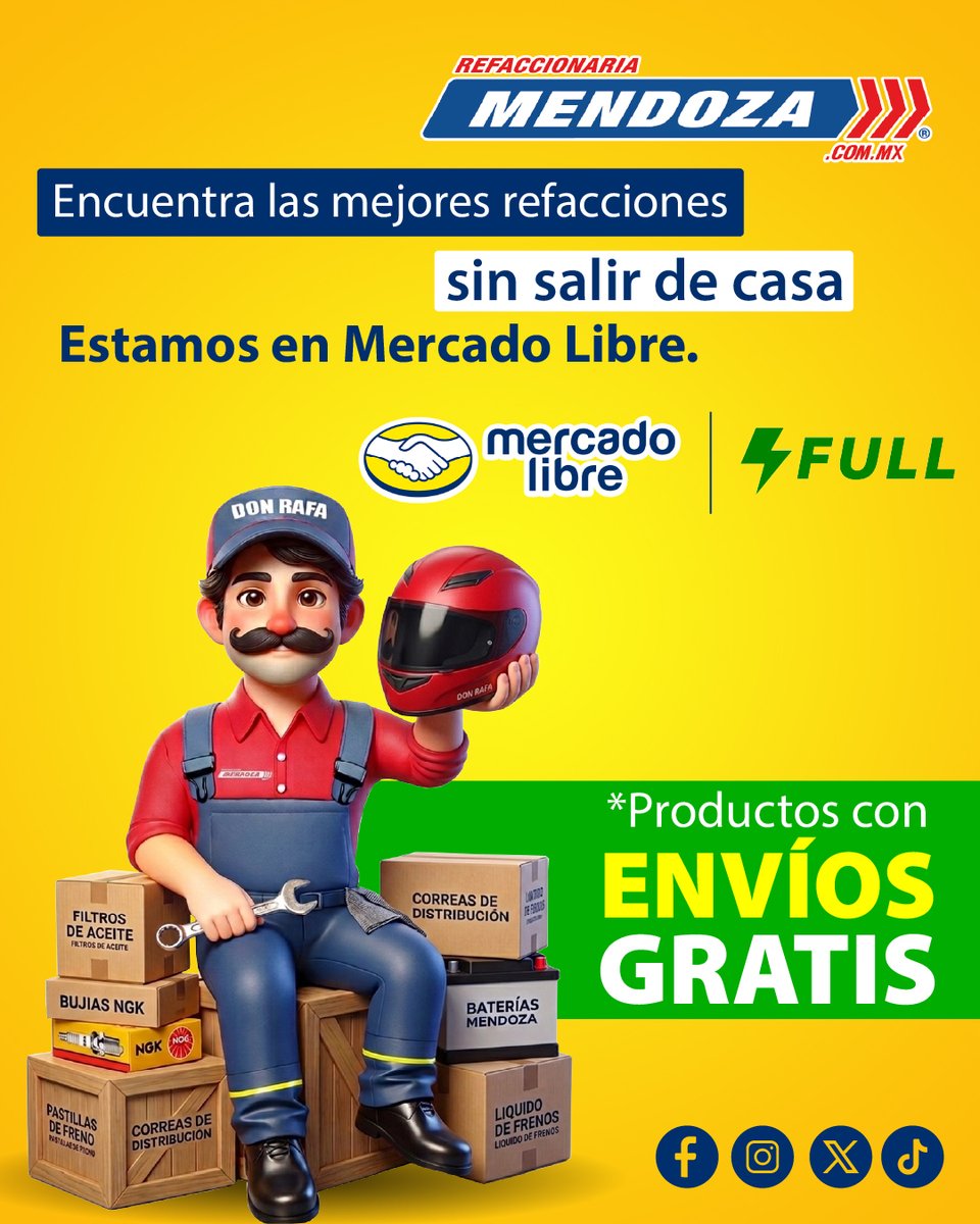 Refa_Mendoza's tweet image. Tu vehículo merece lo mejor 🚗🏍
Compra desde nuestra tienda oficial en Mercado Libre mercadolibre.com.mx/pagina/refacci… y aprovecha envíos rápidos y seguros. 🔧📦

#Refaccionariamendoza #YoSoyMendoza #refacciones #accesorios #mercadolibreméxico #autos #motos #parati