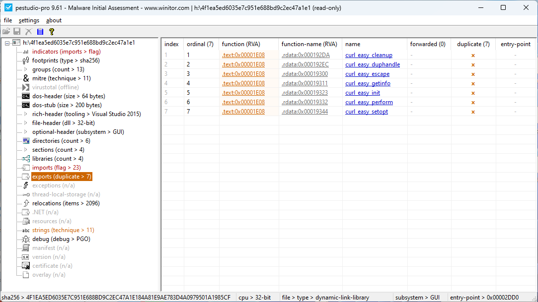 ochsenmeier's tweet image. #BrushLogger Trojan, with the (usual) duplicate (dummy) exports technique used for DLL-side-loading #Malware