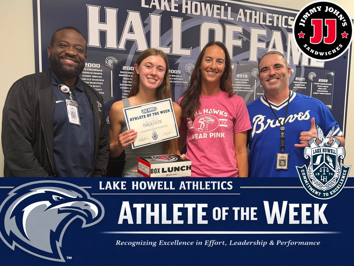 Congrats to Paige Otte on earning this week’s honors! Coach Avella praised her as a smart, disciplined, dedicated captain and role model who has competed in the No. 1 line all 3 years. Thanks to Jimmy John’s for supporting our Silverhawks! #LHHS
