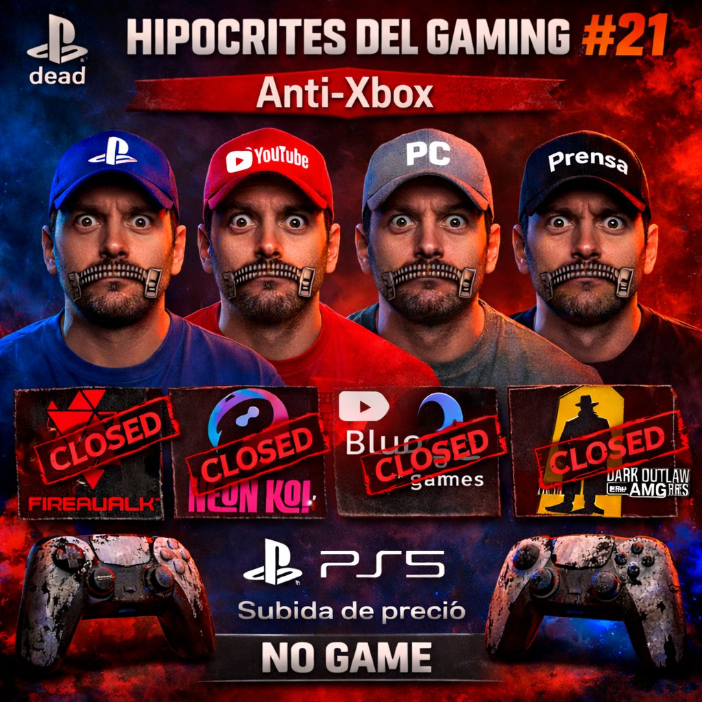 ‼️ PLAYSTATION SUBE EL PRECIO DE PS5 Y MATA LA CONSOLA‼️

Veamos el 2026 de PlayStation:

🔴 Cayó a un decepcionante puesto #21 en Metacritic.
🔴 Marathon no cumple.
🔴 Exclusivos pobres, escasos y sin impacto.
🔴 Cierre de estudios y despidos en masa
🔴 Subida de precio de