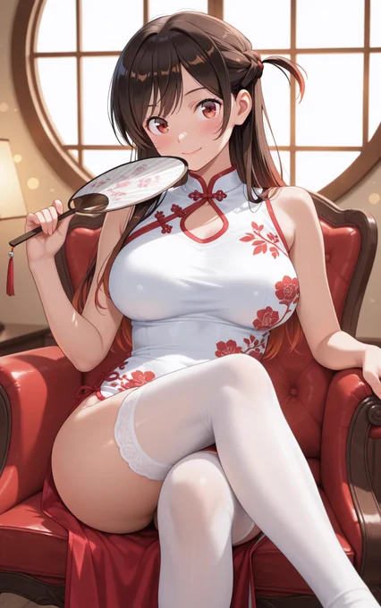 チーパオ千鶴姫 SFW anime-style illustration. Ilustração em estilo anime. ilustración de estilo anime. #かのかり