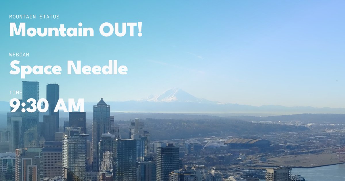 "Is The Mountain Out?" by Rainier Watch tweet media