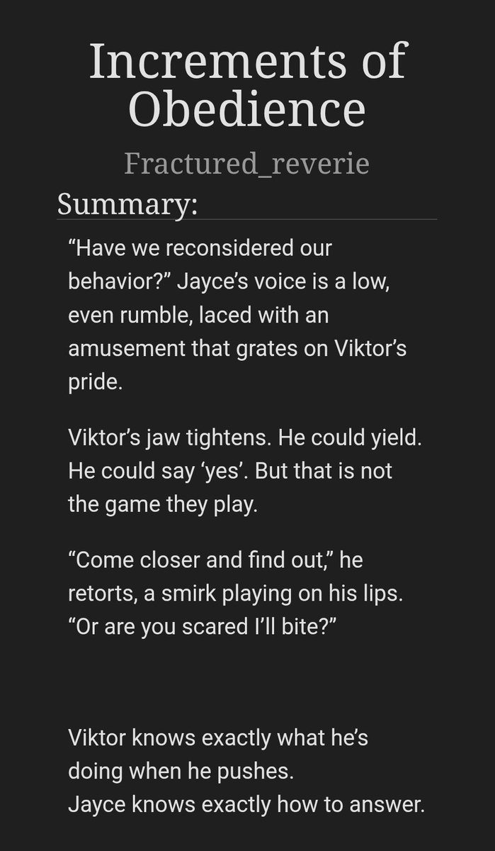 Day 6 of <a href="/DomTopJayce/">DomTopJayce Week</a> week! We've been so excited to post this! 

Collabed with <a href="/Marndraws/">Marn 🔞😺 Jayvik Era 💅</a> to bring you 
Increments of Obedience 

archiveofourown.org/works/81950096