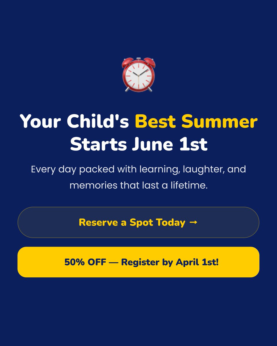 blackmontutorin's tweet image. A full day of learning, fun, and growth.

See what your child experiences at Blackmon Tutoring summer camp.

50% OFF ends soon

blackmontutoring.com

#BlackmonTutoring #SummerCamp #SummerProgram #KidsSummer #ParentLife #KidsActivities #SportsForKids #CreativeKids #Summer2026