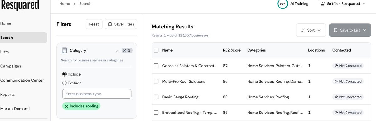 JGriffinMorris's tweet photo. @AdamrahmanGTM 113k roofing companies in this sales db https://t.co/Qy4H37lRZy