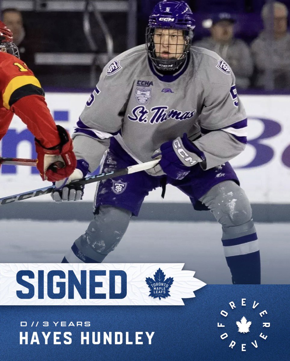 UAMensLacrosse's tweet photo. LET’S GO!!!!
The Toronto Maple Leafs announced today that the hockey club has signed defenceman Hayes Hundley to a 3-year, entry-level contract beginning in the 26-27 season. He will join the Toronto Marlies (AHL) for the remainder of the 25-26 season. 

Congrats @HundleyHayes https://t.co/urv2ZhOb3I