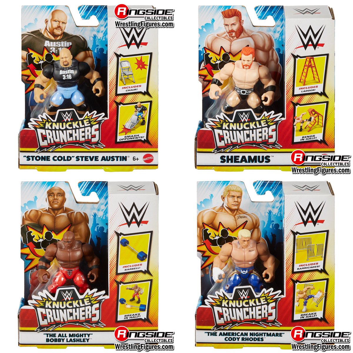 RingsideC's tweet image. Mattel WWE Knuckle Crunchers Series 2 is In Stock Now!

Featuring Sheamus, Bobby Lashley, Cody Rhodes &amp;amp; Stone Cold Steve Austin

Shop Now ➡️ Ringsid.ec/WWEKnuckleCrun…

#RingsideCollectibles #StoneCold #BobbyLashley #Sheamus #CodyRhodes
