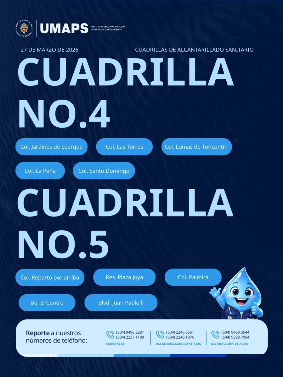 Unidad municipal de agua potable y saneamiento tweet media