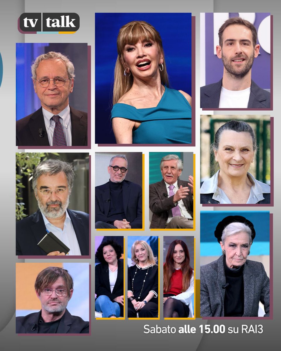 TvTalk_Rai's tweet photo. Puntatissima!

In questa puntata Milly Carlucci, Enrico Mentana, Marco Damilano, Dora Romano, Jacopo Veneziani, Barbara Alberti e Filippo Facci 🎤

In studio con noi Carlo Puca, Giorgio Simonelli, Maria Volpe, Marta Cagnola e Alice Oliveri 🙌

#TvTalk sabato, alle 15, su #Rai3 📺 https://t.co/svr1YlU9lr