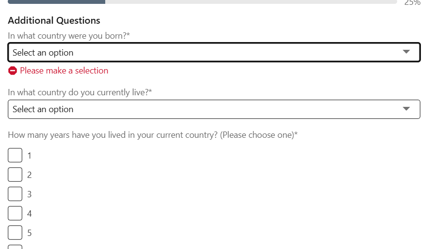 emilycorvi's tweet photo. It's wild to be applying for jobs and seeing questions that are straight up illegal. Asking "what country were you born in?" is fucking ridiculous and I reported the listing. https://t.co/rKEyr2TFhz