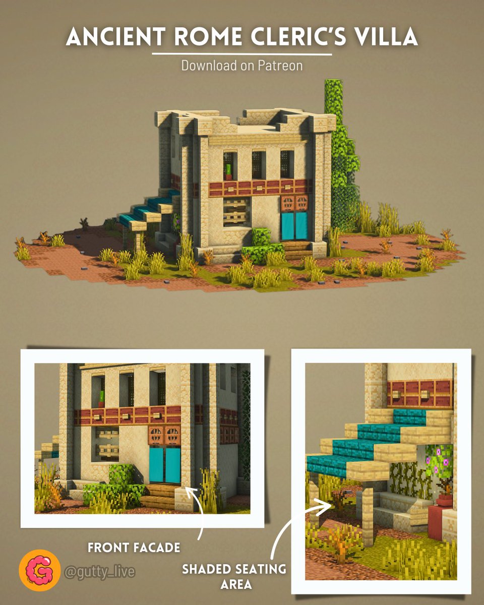 Gutty_Live's tweet image. Ancient Rome Cleric's Villa
----------------------------  
#Minecraftbuilds #minecraft建築コミュ #Minecraft #minecraftart