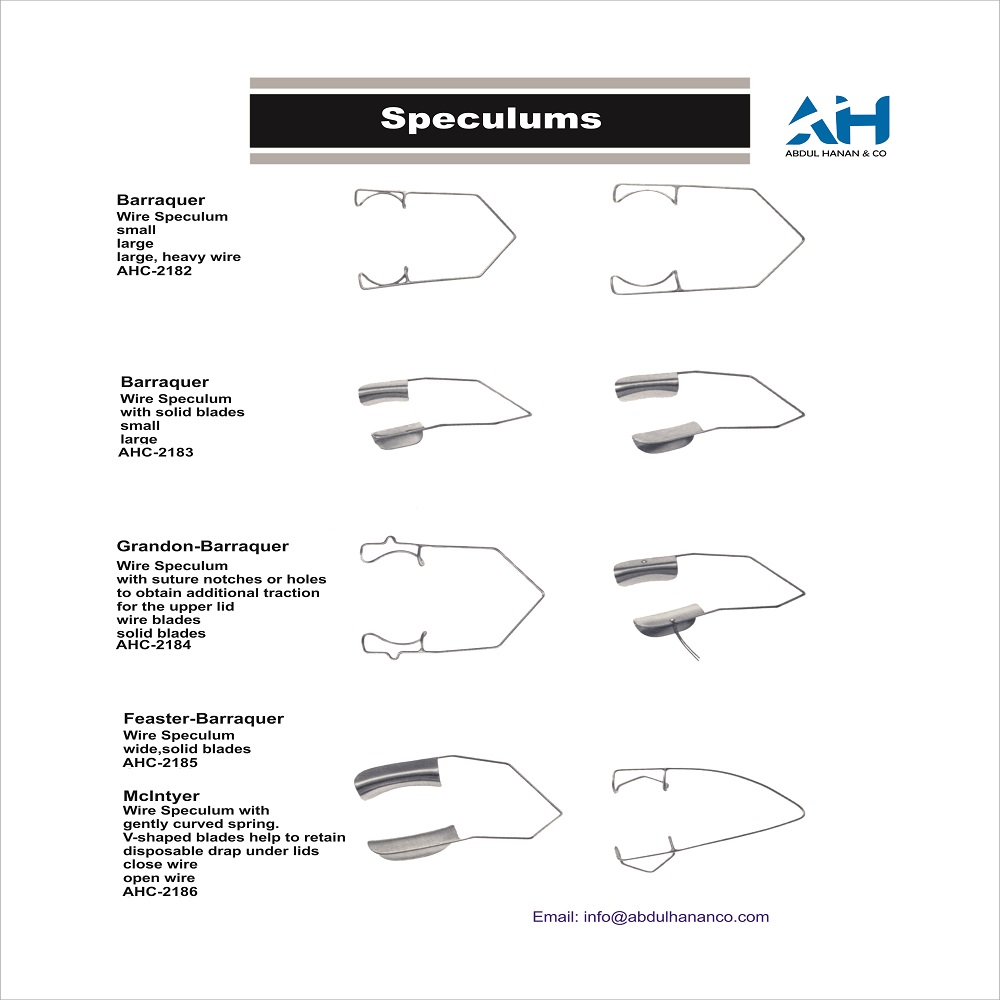 AbdulHananCo's tweet image. Wire #Speculums,
High-quality #ophthalmic #surgical #instruments by Abdul Hanan &amp;amp; Company.

📩 #Importers &amp;amp; #buyers, contact us:
abdulhanancompany@gmail.com
🌐 abdulhananco.com

#abdulhanancompany #ophthalmology #eyedoctor
#تجميل_الجفون