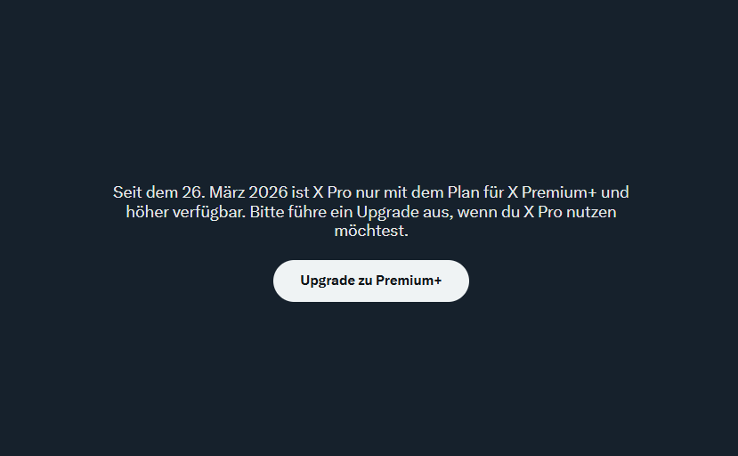 OK, ich nehme allen cope zurück ... Twitter ist TOT. BYE.

40 Tacken für ne ehemals free Software ... weil mehrere FARBEN zu teuer in der Entwicklung sind ... ist das krank ...
